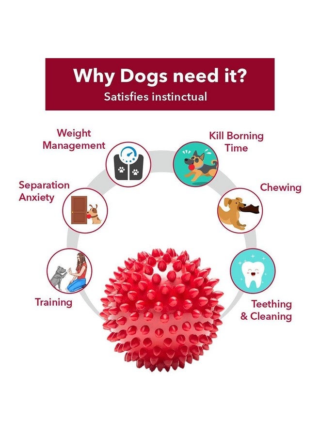Pets Empire Non-Toxic Rubber Stud Spike Hard Ball Chew Toy, Puppy/Dog Teething Toy - 3 Inches Pack Of 2 - Image 4