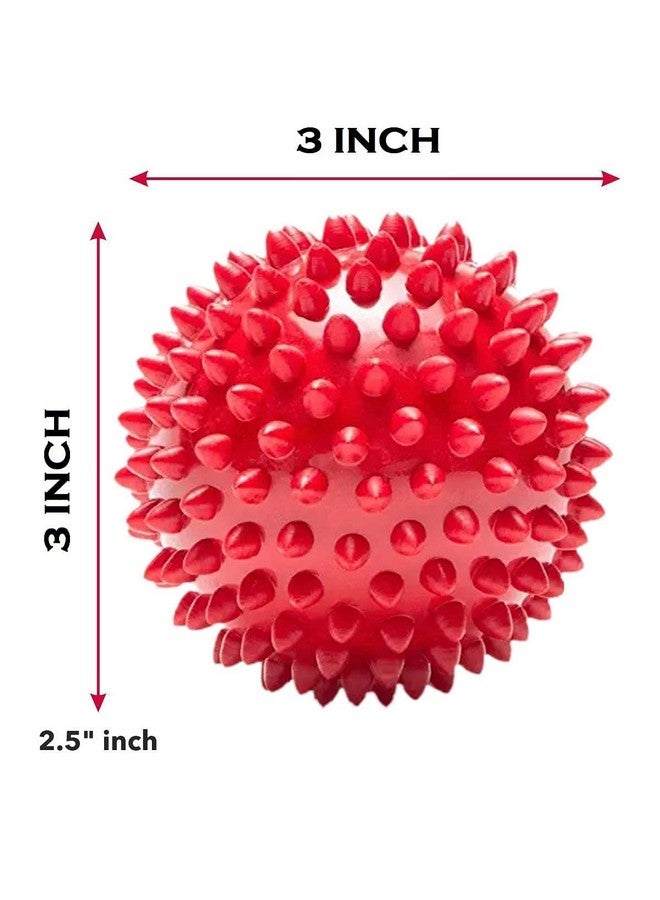 Pets Empire Non-Toxic Rubber Stud Spike Hard Ball Chew Toy, Puppy/Dog Teething Toy - 3 Inches Pack Of 2 - Image 2