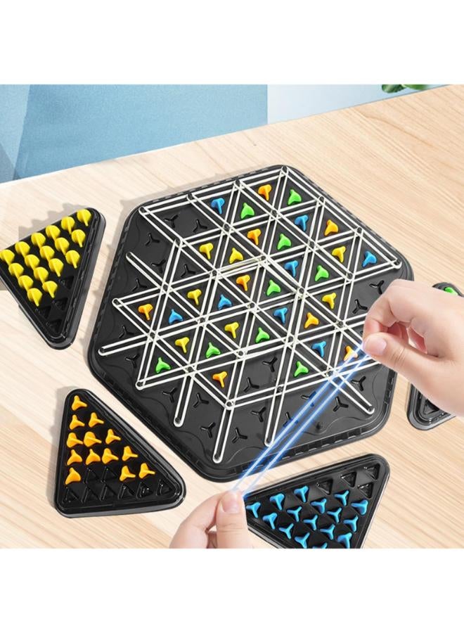 Chains Triangle Chess Game, Triangle Chess Board Game, Triggle Game with Rubber Bands, Geometric Chess Game, Knot Logic Game, Triangle Toy, Chains Geometry Game