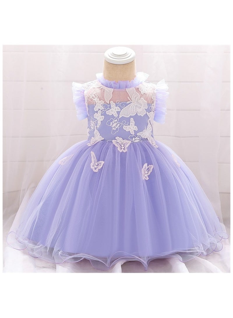 D'Daniela Purple Butterfly Party Dress - Image 1