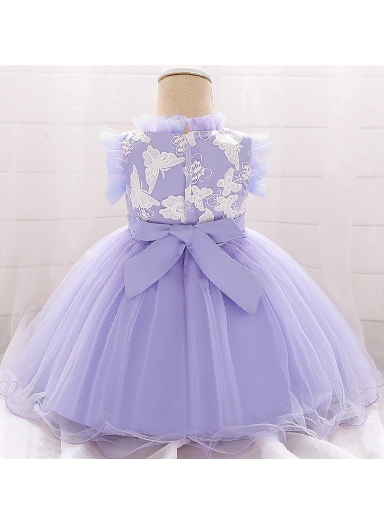 D'Daniela Purple Butterfly Party Dress - Image 2
