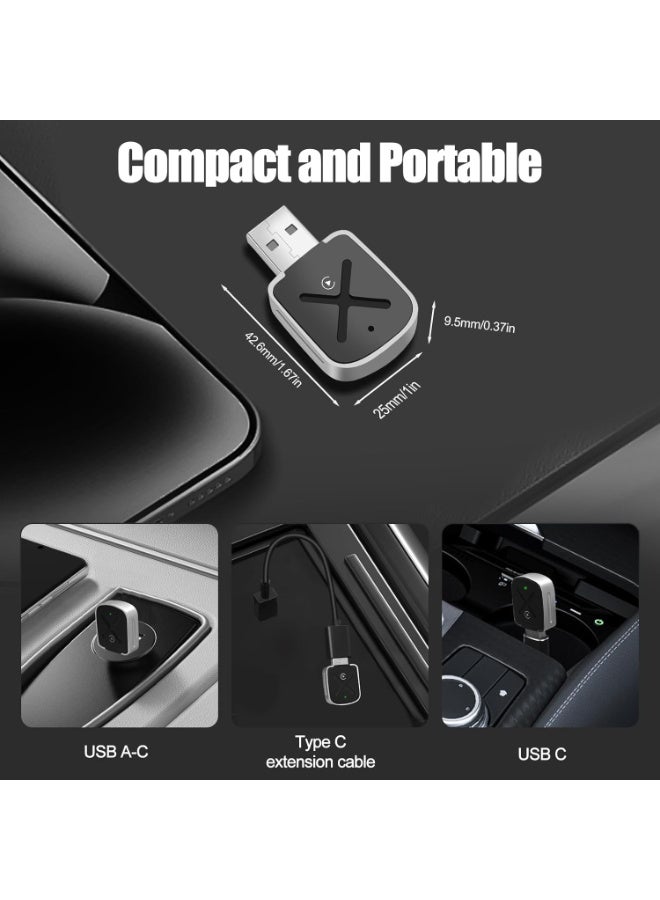 محول CarPlay لاسلكي لـ iPhone – تحويل CarPlay سلكي إلى لاسلكي مع كابل تمديد USB و Type-C – متوافق مع السيارات (2016+) و iPhone (iOS 10+) - Image 2