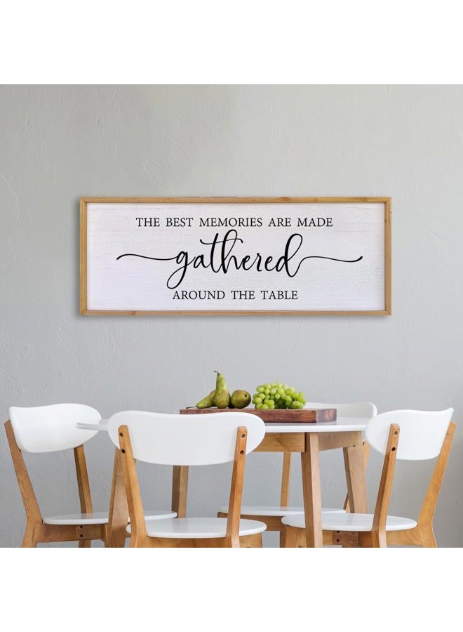 Surfapans The Best Memories Are Made Gathered Around The Table Dining Room Sign 40”X15” Dining Room Wall Art (Wood) - Image 4