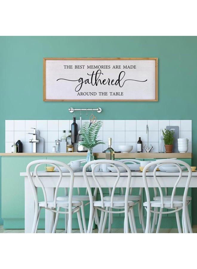 Surfapans The Best Memories Are Made Gathered Around The Table Dining Room Sign 40”X15” Dining Room Wall Art (Wood) - Image 3