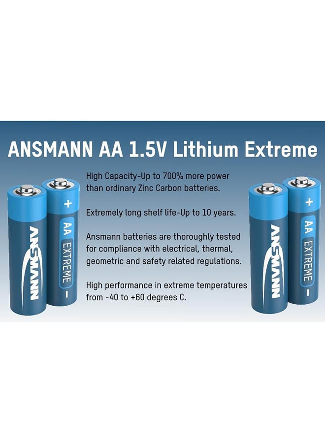 ANSMANN بطاريتان ليثيوم AA من Extreme، بطاريتان ليثيوم Extreme، أجهزة كشف الدخان الخارجية ذات الطلب الصناعي الاحترافي، مدة صلاحية 10 سنوات - Image 5