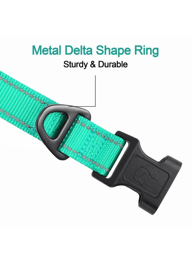 Joytale Reflective Dog Collar,Soft Neoprene Padded Breathable Nylon Pet Collar Adjustable for Medium Dogs,Teal,M - Image 3