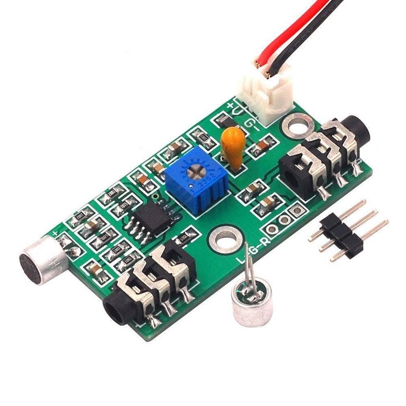 Adjustable Gain Microphone Module Audio Signal Circuit Board AC 3 5mm Jack - Image 1