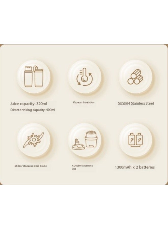 سيوول عصارة متعددة الوظائف قابلة لإعادة الشحن عبر USB، كوب قهوة محمول، كوب عصير كهربائي معزول (أسود) - Image 2