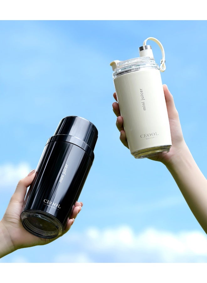 سيوول عصارة متعددة الوظائف قابلة لإعادة الشحن عبر USB، كوب قهوة محمول، كوب عصير كهربائي معزول (أسود) - Image 4