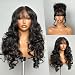 GORGIUS Black Wigs with Bang Body Wave Wig Long Natural Black Glueless Wavy Wig for Women Crafted with Style-Archive Technology: Premium Fiber, Realistic Look with True Scalp - Image 2