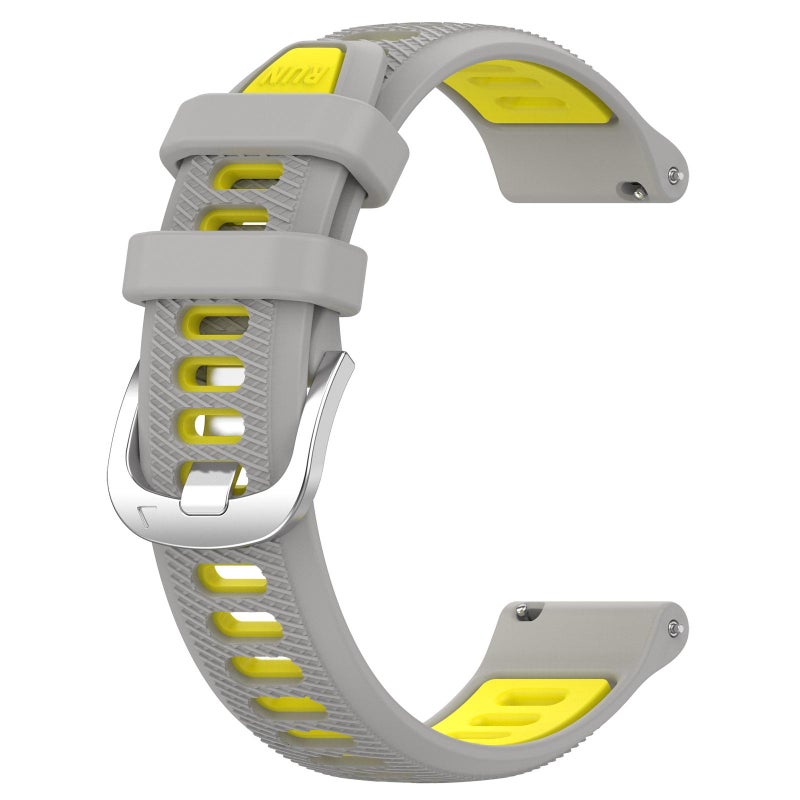 S-TOP For Garmin 20mm xDfind Sports Two-Color Steel Buckle Silicone Watch Band(Grey+Yellow) - Image 2