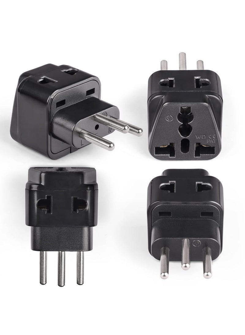 OREI OREI India to Switzerland Rwanda Liechtenstein Type J Travel Adapter Plug 2 in 1 CE Certified RoHS Compliant 4 Pack Black Color P2111A4PK  - Image 2