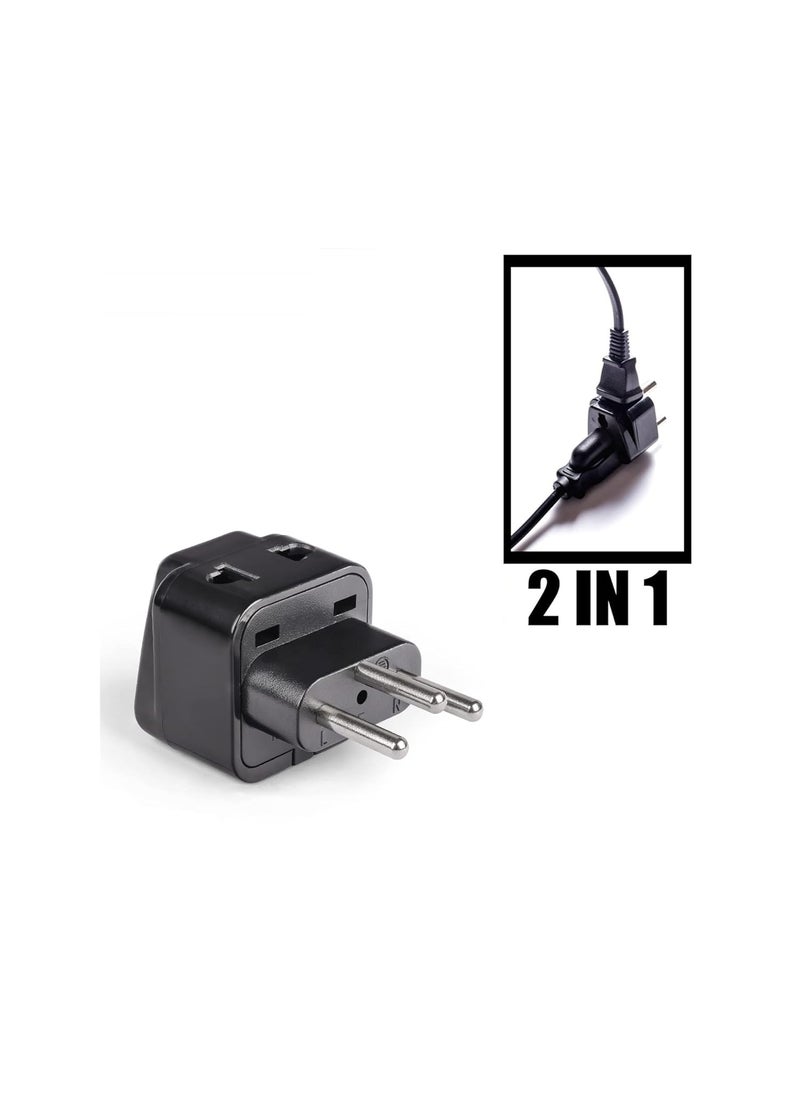 OREI OREI India to Switzerland Rwanda Liechtenstein Type J Travel Adapter Plug 2 in 1 CE Certified RoHS Compliant 4 Pack Black Color P2111A4PK  - Image 3