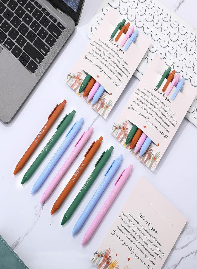 Sinload 24 Sets Volunteer Appreciation Pen Gift Bulk Inspirational Quotes Ballpoint Pens with Volunteer Thank You Card for Charity Ministry Social Worker Church Coworker - Image 4