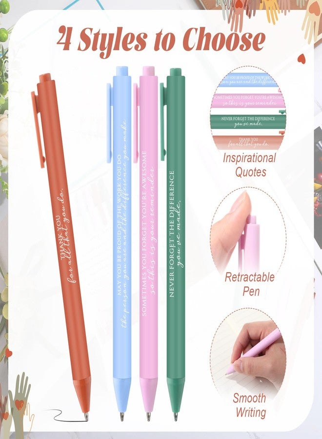 Sinload 24 Sets Volunteer Appreciation Pen Gift Bulk Inspirational Quotes Ballpoint Pens with Volunteer Thank You Card for Charity Ministry Social Worker Church Coworker - Image 3