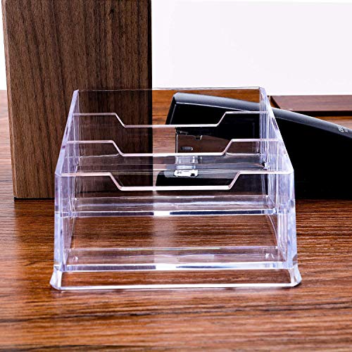DAHSHA 3 - Tier Premium Acrylic Transparent Crystal-Clear Visiting Business Card Holder/Display Stand Desk Organizer For Office Table - Image 5