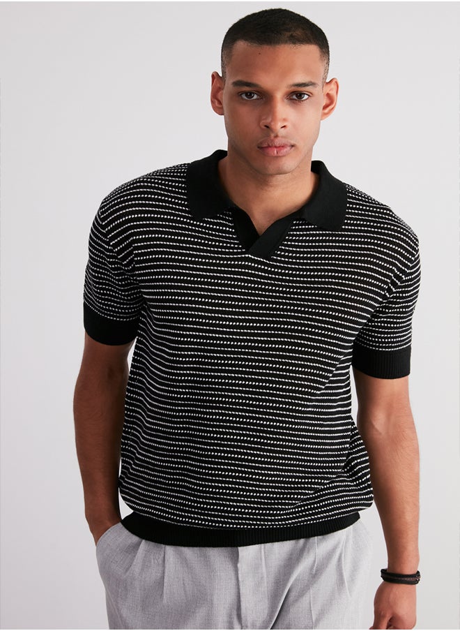 Black Limited Edition Relaxed Short Sleeve Polo Neck Knitwear T-shirt TMNSS23PO00026 - pzsku/Z3622B6587239E2452155Z/45/_/1739718391/cc30a706-52cc-42da-b5f1-7ee7cc537476