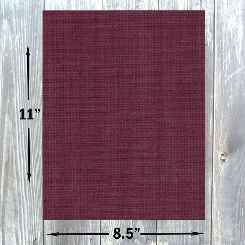 Hamilco Colored Cardstock Paper 8.5x11 Linen Textured Color Card Stock Paper Burgundy Red 80 lb Cover 50 Pack - Image 3
