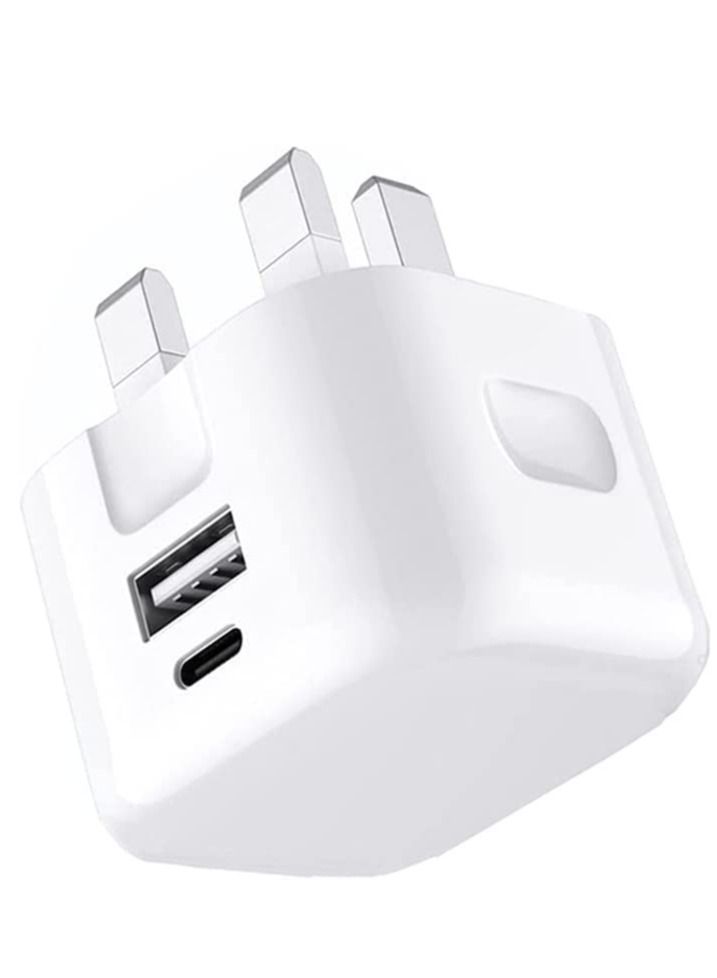 Galaxy Z Flip 4 / Z Fold 4 / S23 / S23 Plus / S23 Ultra Charger, 20W Dual Port USB & USB C Charger Plug Type C PD Fast Charge Travel Fast Charging Power Adapter Phone Charger For Samsung Z Flip 4 - Image 1