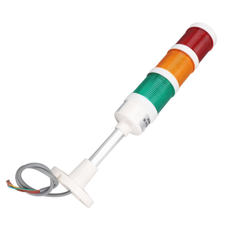 برج إشارات LED مصطوب 220 فولت - مصباح مؤشر عمودي إنذان صناعي ثلاث طبقات مع جرس صوتي لآلات تحكم رقمي (CNC) - Image 4