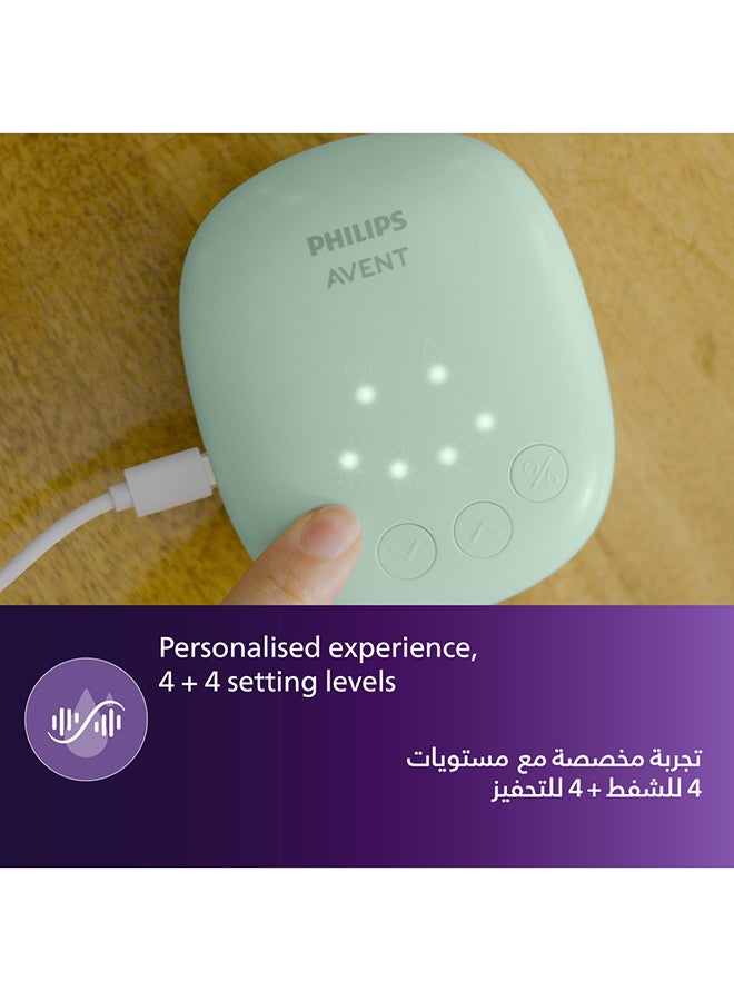 Philips Avent (Daisy) Essential Single Electric Breast Pump | No.1 Brand Recommended by Moms Worldwide | Soft Adaptive Silicon Cushion | One Size Fits all | 4 + 4 Expression and Stimulation Settings | Quiet Motor | USB Charging SCF323/11 - Image 3
