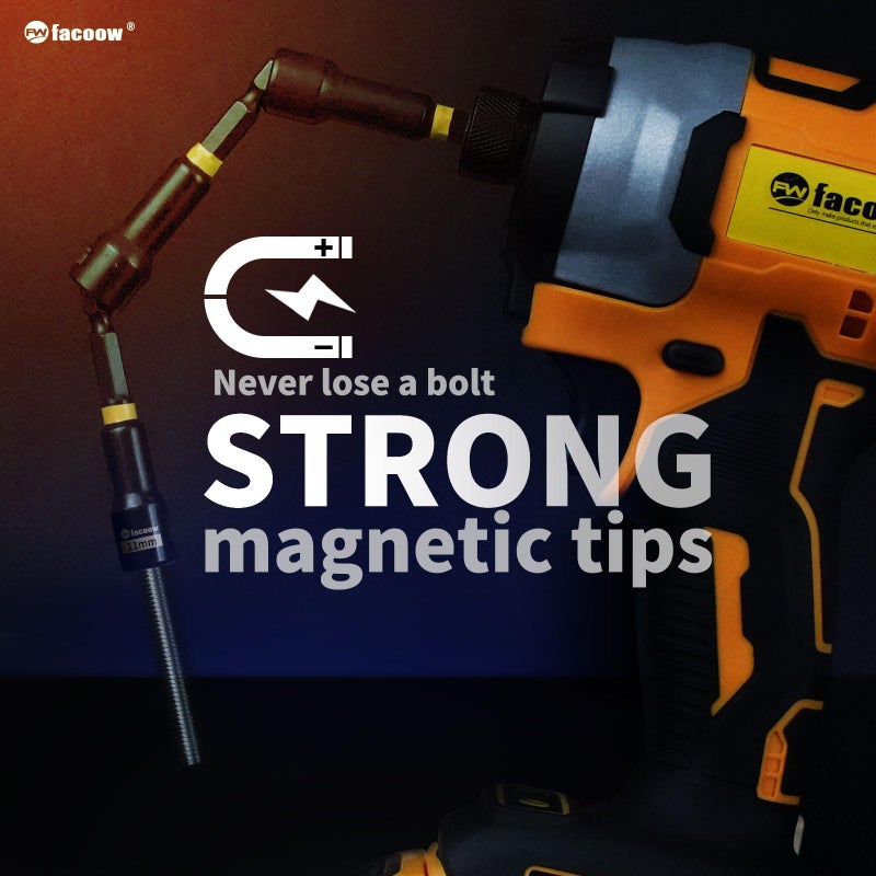 Facoow 55PCS Impact Nut Driver Set Magnetic, SAE&Metric Nut Drivers, Deep Impact Nut Drivers, Impact Socket Adapters, Wing Nut Driver, Power Bit,Quick Release Extension, Pivoting Nutsetter,Storage Box - Image 4