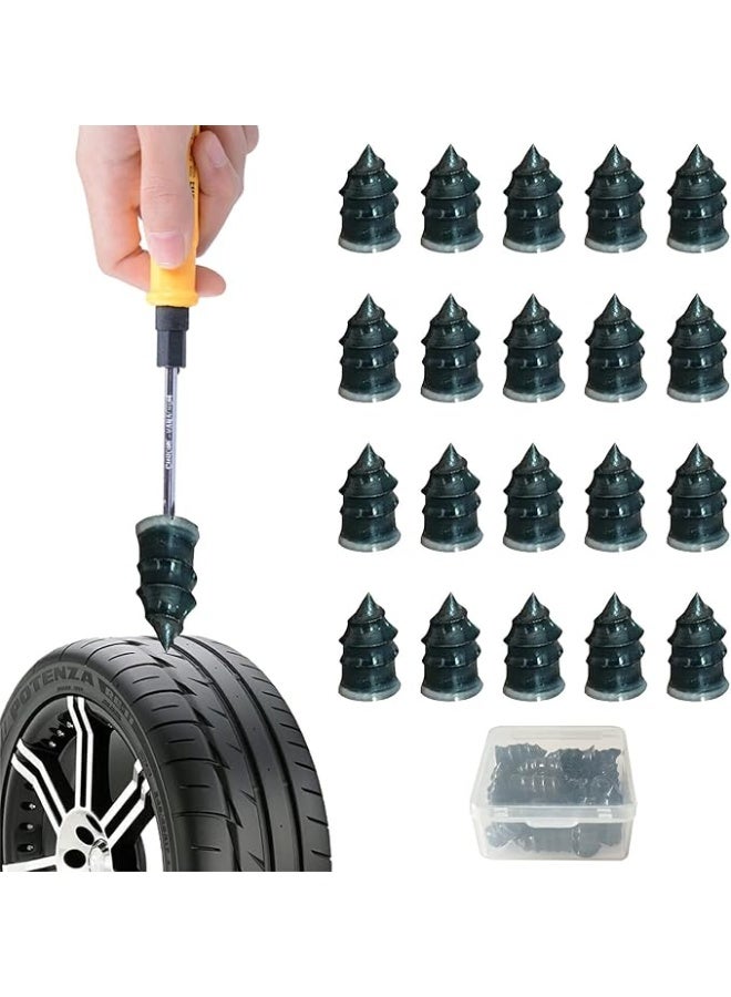 20 PCS Car Tire Repair Rubber Nail,Tire Repair Spiral Rubber Nails, Auto Motorcycle Vacuum Tire Repair Nail Fast Repair Tool Self-Service Tire Repair Nail - Image 1
