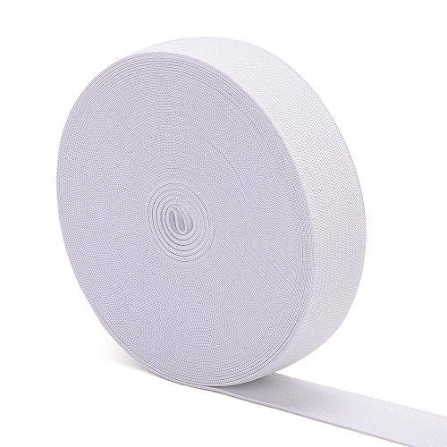 Airisoer Elastic Bands for Sewing White 1 Inch 12 Yard High Elasticity Knit Spool Sewing Band for Waistbands Pants Clothes and Crafts DIY Airisoer