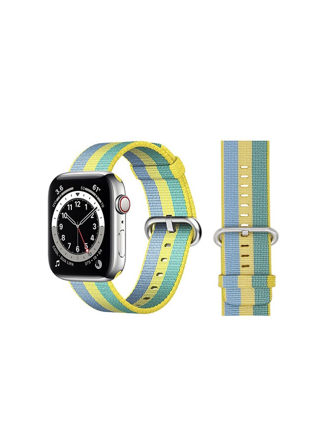 بيرفيي سوار بديل من النايلون لساعة أبل سيريز 6/Se/5/4/3/2/1 أصفر بولين