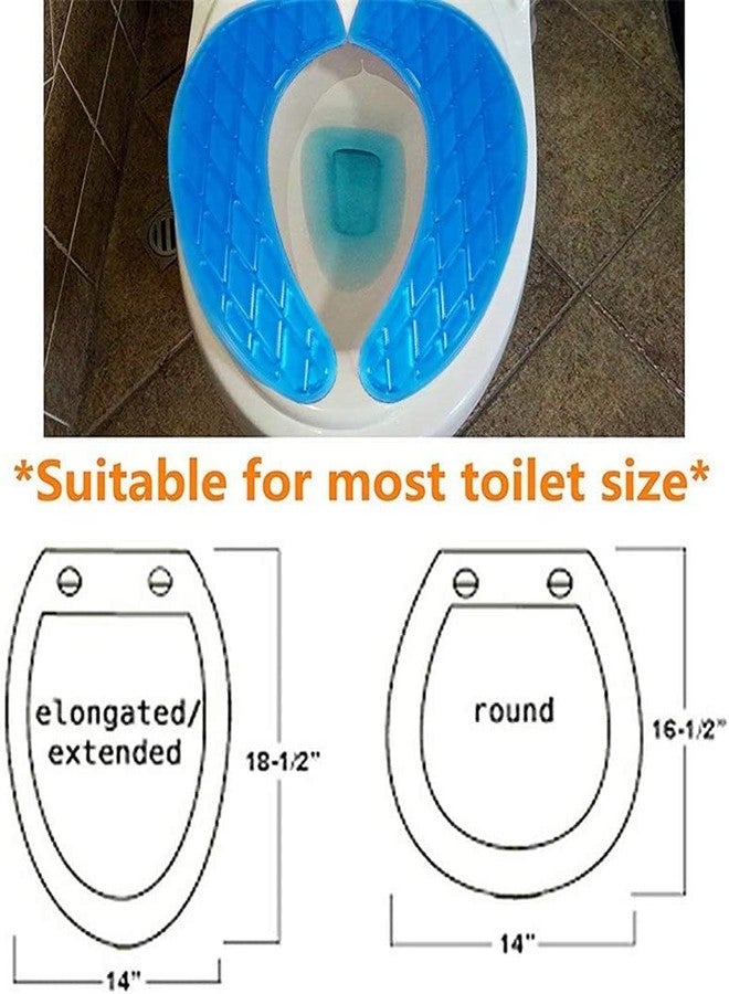 Gel Toilet Seat Cover, Toilet Seat Cushion, Toilet Cover Portable and Washable Toilet Seat Cover Universal, Washable, for Standard U Shape Toilet Seats (Blue) - Image 5
