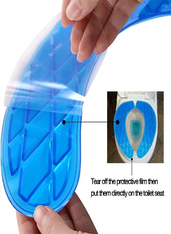 Gel Toilet Seat Cover, Toilet Seat Cushion, Toilet Cover Portable and Washable Toilet Seat Cover Universal, Washable, for Standard U Shape Toilet Seats (Blue) - Image 4