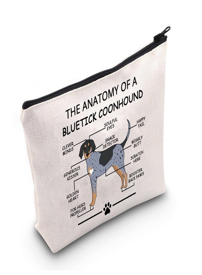 ليفلو هدايا LEVLO المضحكة لمحبي كلاب الصيد الزرقاء المرقطة، تشريح كلب الصيد الأزرق المرقط، حقائب مستحضرات تجميل Clever Minds، حقائب أدوات النظافة للسفر للأمهات البيطريات - Image 1