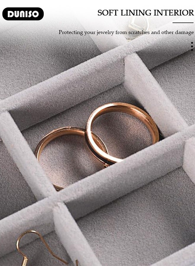 DUNISO Acrylic Jewelry Organizer Box with Tissue Box, 5 Drawers Clear Anti-oxidation Jewelry Boxes for Women, Detachable Velvet Jewelry Display Case for Earring, Bangle, Bracelet, Necklace and Rings Holde - Image 5