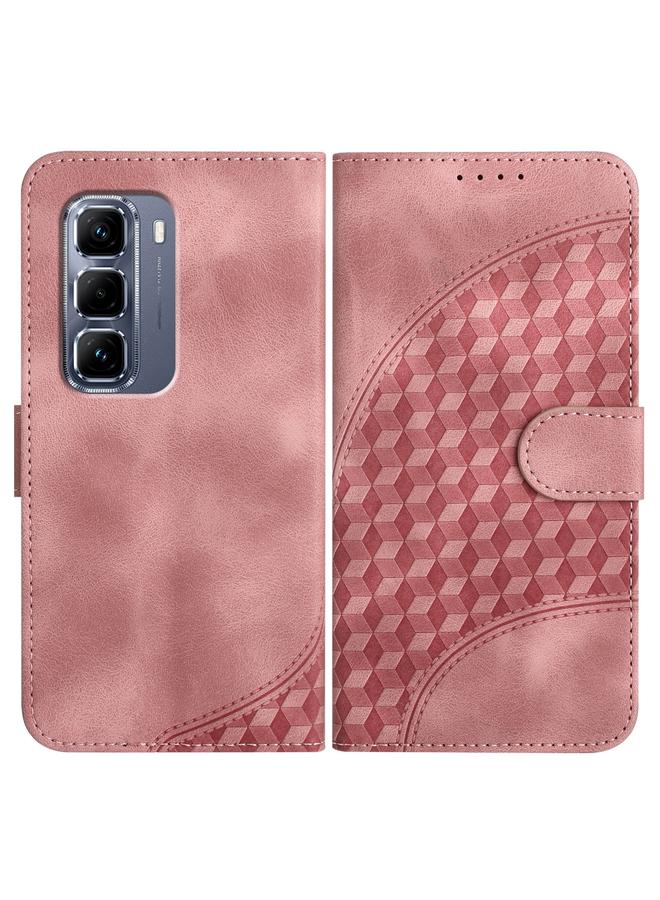 اس-توب جراب لهاتف Infinix Hot 50 Pro+ 4G مصنوع من الجلد المنقوش برأس فيل مع حبل تعليق - Image 1