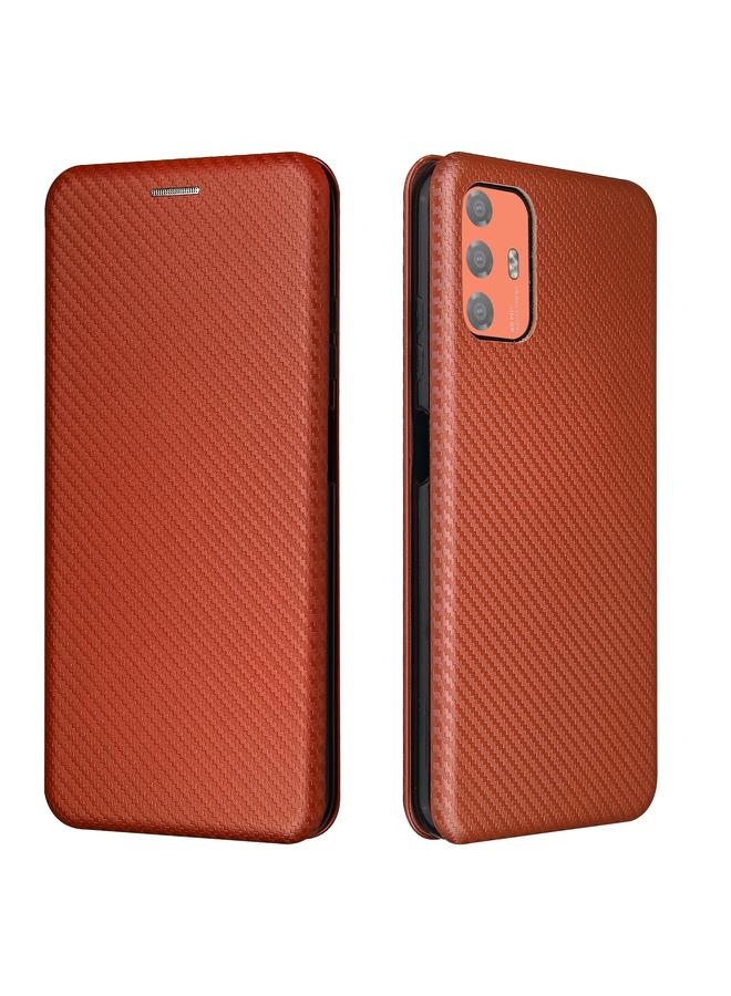 Green Tiger Case For HTC Desire 21 Pro Carbon Fiber Texture Horizontal Flip TPU + PC + PU Leather Case with Card Slot - Image 2