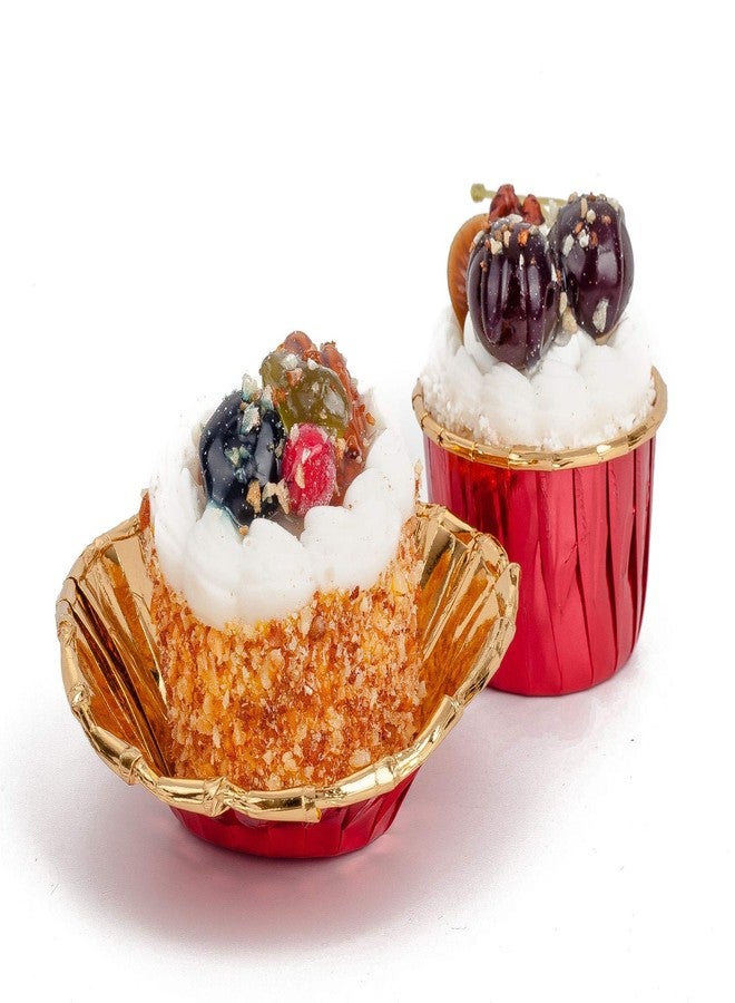 جولدن ابل تفاحة ذهبية، 50 قطعة من قوالب خبز الكيك الصغيرة المصنوعة من ورق الألمنيوم، قوالب خبز الكب كيك والمافن، قوالب خبز لحفلات الزفاف والمناسبات، بطانات كب كيك حمراء وذهبية - Image 4