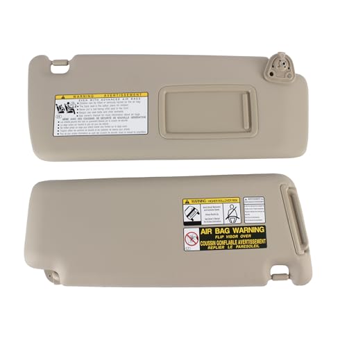 PEVAST Sun Visor for Toyota Highlander 2001 2002 2003 2004 2005 2006 2007, Left Driver Side Beige Sunvisor OE Replace for 74320-48260-A0 (Beige-Left) - Image 2