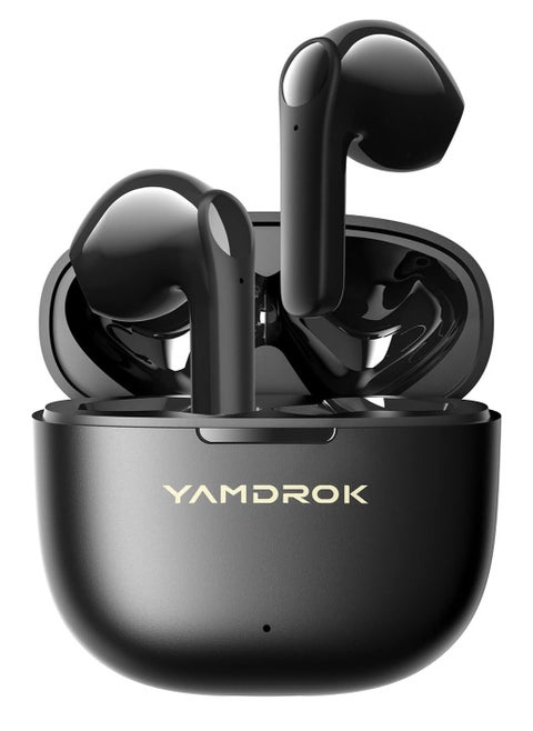Y1 Bluetooth 5.3 Earphones 13Mm Driver Stereo Sound Deep Bass 4 Mics Call Noise Cancelling Wireless Earbuds Semi In Ear Headphones Game Mode Touch Control 30H For Andriod Iphone