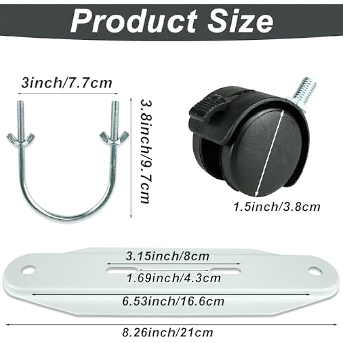 MOBILE PULLEY HOLDER FOR OIL FILLED RADIATOR 360 SWIVEL ELECTRIC HEATER FRAME BASE WITH BLACK WHEELS EASY TO INSTALL - Image 3