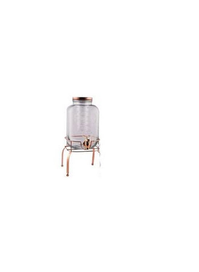 LVOOK LVOOK 5L Transparent Glass Beverage Dispenser with Golden Tap, Stand & Twist Cap - Elegant Drink Server by Home-Cart  - Image 3