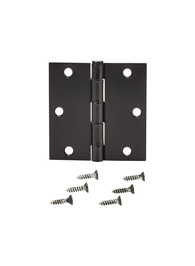 promass Square Door Hinges, 3.5 Inch x 3.5 Inch, 12 Pack, Matte Black - Image 3