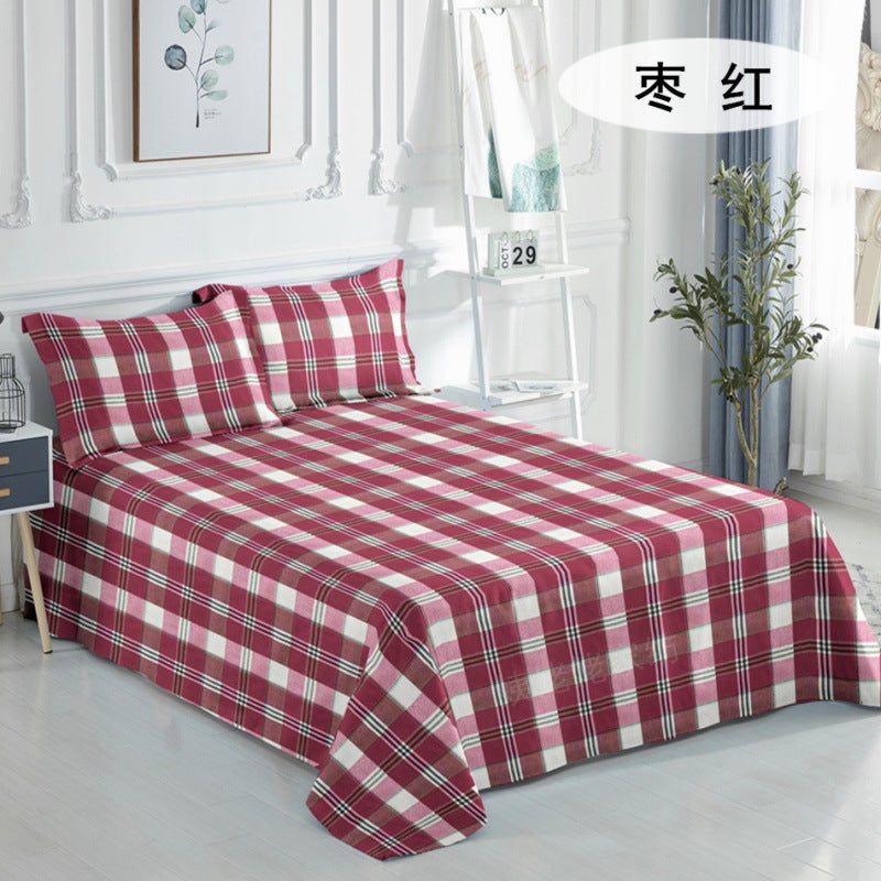 Single Piece Double Bed Sheet Traditional Coarse Cloth Thin Bed Sheet Single Bed Sheet All-Season Universal Student Pillowcase Factory - Image 1