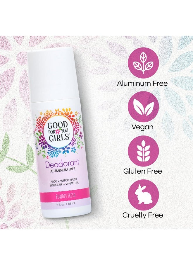 good for you girls Aluminumfree, Natural & Vegan Deodorant For Kids, Preteens, Teens, Safe & Effective Odor Protection, Clear Rollon, Natural Fragrance | Soft Powder, 3 Oz (Pack Of 2)  - Image 2