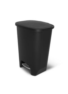 Glad 74L Extra Capacity Plastic Step Can With Cloroxtm Odor Protection Fits All 20 Gallon Trash Bags 74 Liter Matte Black  - Image 1