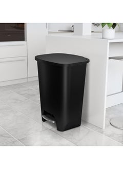 Glad 74L Extra Capacity Plastic Step Can With Cloroxtm Odor Protection Fits All 20 Gallon Trash Bags 74 Liter Matte Black  - Image 5