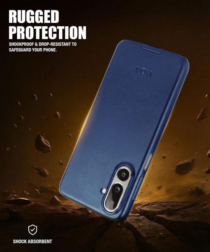 WOW IMAGINE Back Case for Samsung Galaxy M36 5G | Samsung Galaxy F36 5G | Leather Texture Inner Fabric | Ultra Thin Lightweight Design | 360° Camera Protection | Soft & Flexible Mobile Cover - Blue - Image 5
