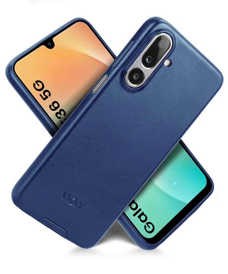 WOW IMAGINE Back Case for Samsung Galaxy M36 5G | Samsung Galaxy F36 5G | Leather Texture Inner Fabric | Ultra Thin Lightweight Design | 360° Camera Protection | Soft & Flexible Mobile Cover - Blue - Image 3
