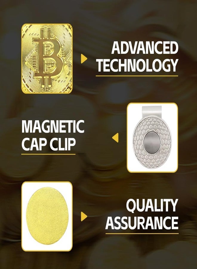 Scott Edward 2pcs Bitcoin Golf Ball Marker with Magnetic Hat Clip, Funny and Unique Golf Gift Ideas for Men and Women Golfer Golf Accessories Removable Attaches Easily to Golf Cap - Image 4