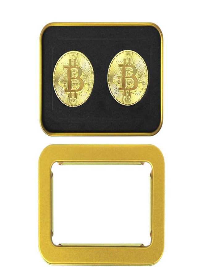 Scott Edward 2pcs Bitcoin Golf Ball Marker with Magnetic Hat Clip, Funny and Unique Golf Gift Ideas for Men and Women Golfer Golf Accessories Removable Attaches Easily to Golf Cap - Image 1