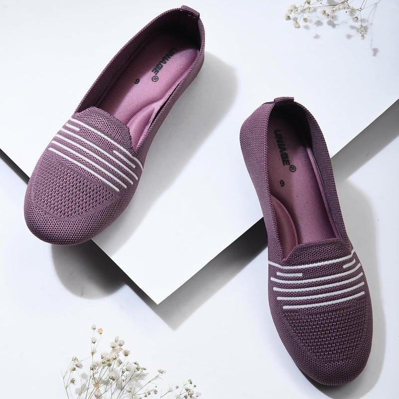 UNIAGE Soft and Comfortable Bottom Flat Heel Ballet Belly No Heel Flats for Women - Image 5